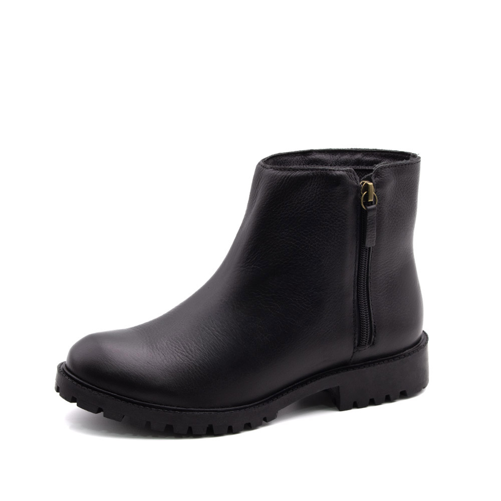 Bota Celine Cano Baixo em Couro Alfa Preta - 4872AP