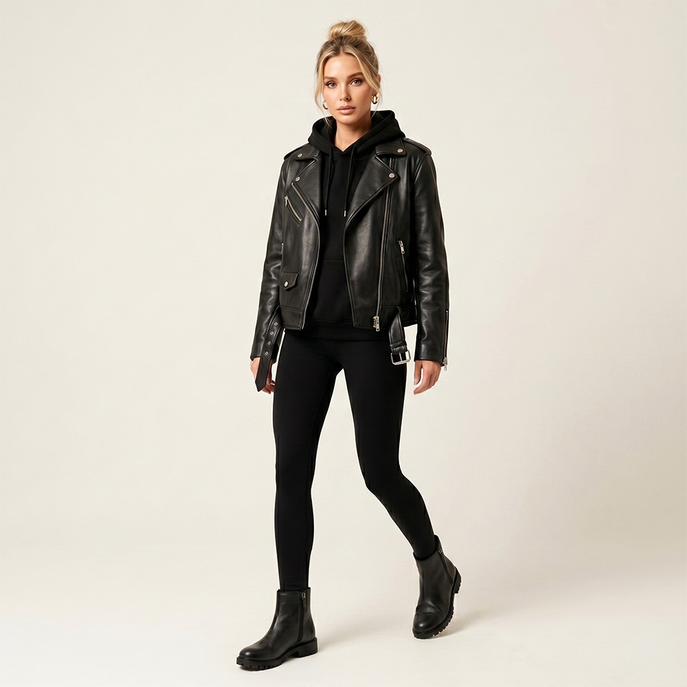 Bota Celine Cano Baixo em Couro Alfa Preta - 4872AP Bota Celine Cano Baixo em Couro Alfa Preta - 4872AP