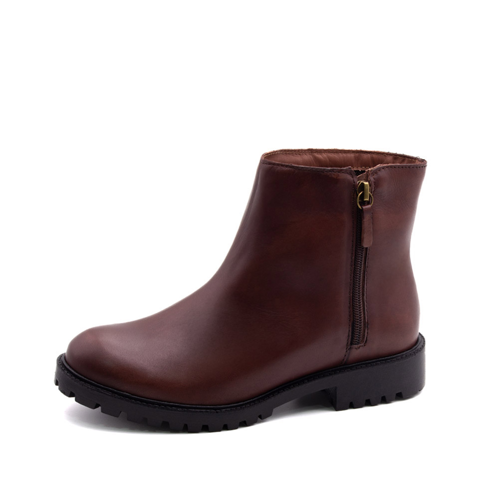 Bota Celine Cano Baixo em Couro Bravvo Mocca - 4872BM