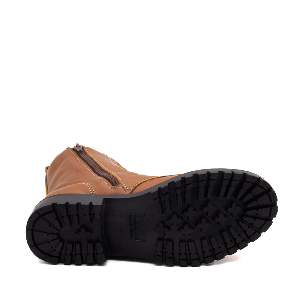 Bota Celine Cano Médio em Couro Alfa Camel - 4871AC