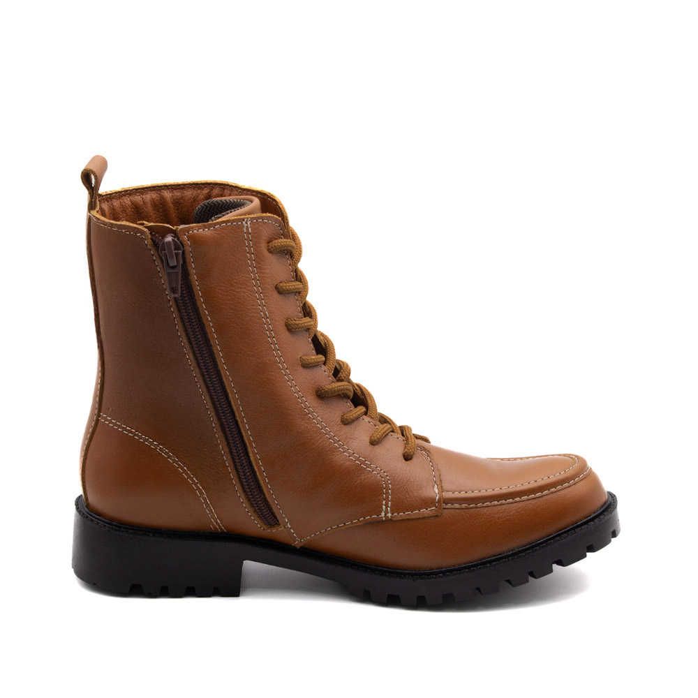 Bota Celine Cano Médio em Couro Alfa Camel - 4871AC