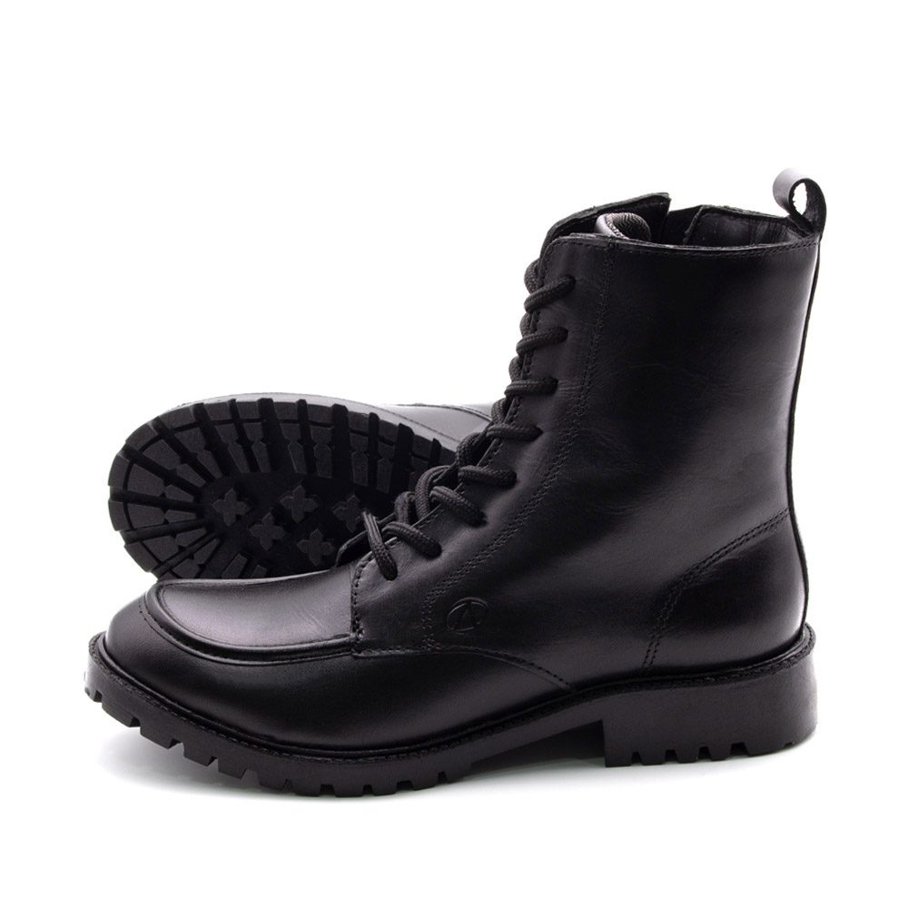 Bota Celine Cano Médio em Couro Bravvo Preta - 4871BP