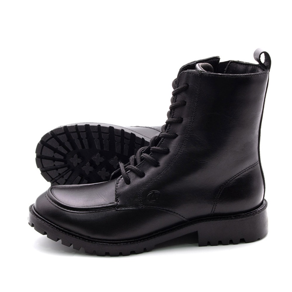 Bota Celine Cano Médio em Couro Bravvo Preta - 4871BP Bota Celine Cano Médio em Couro Bravvo Preta - 4871BP