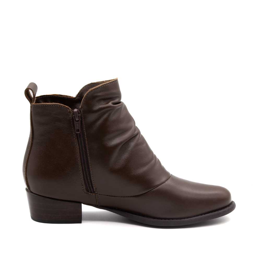 Bota Duna Cano Baixo em Couro Alfa Café - 4634AC