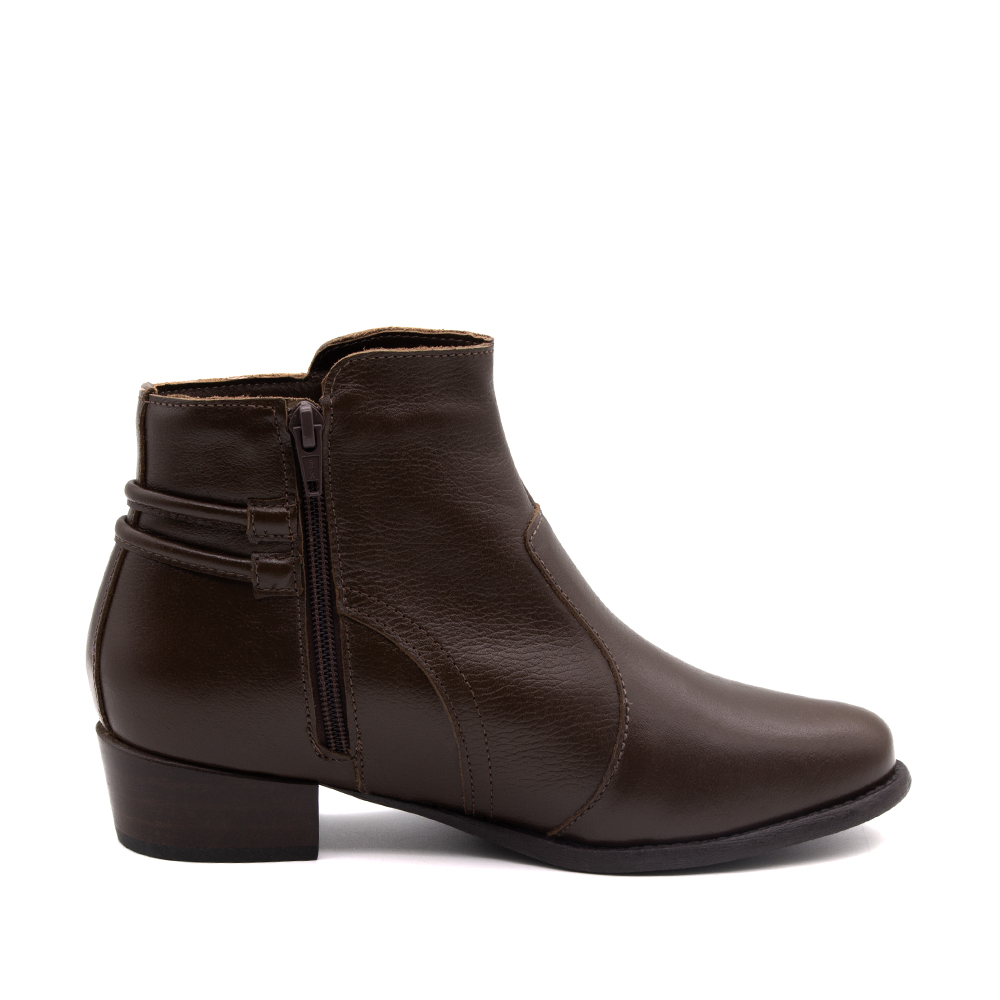 Bota Duna Cano Baixo em Couro Alfa Café - 4638AC