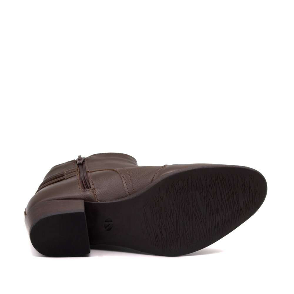 Bota Duna Cano Baixo em Couro Alfa Café - 4638AC