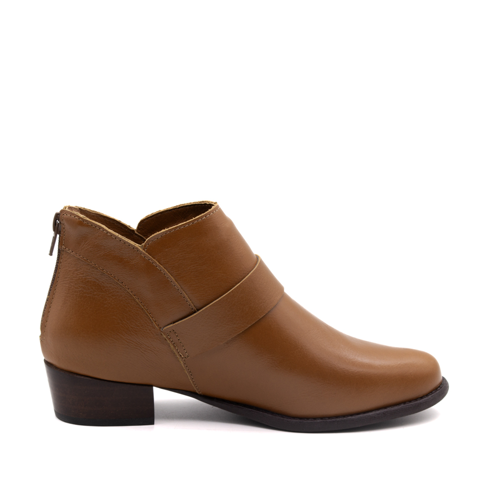 Bota Duna Cano Baixo em Couro Alfa Caramelo - 4636AC