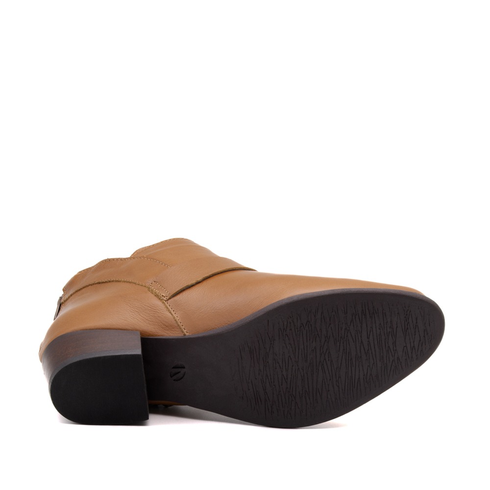 Bota Duna Cano Baixo em Couro Alfa Caramelo - 4636AC Bota Duna Cano Baixo em Couro Alfa Caramelo - 4636AC