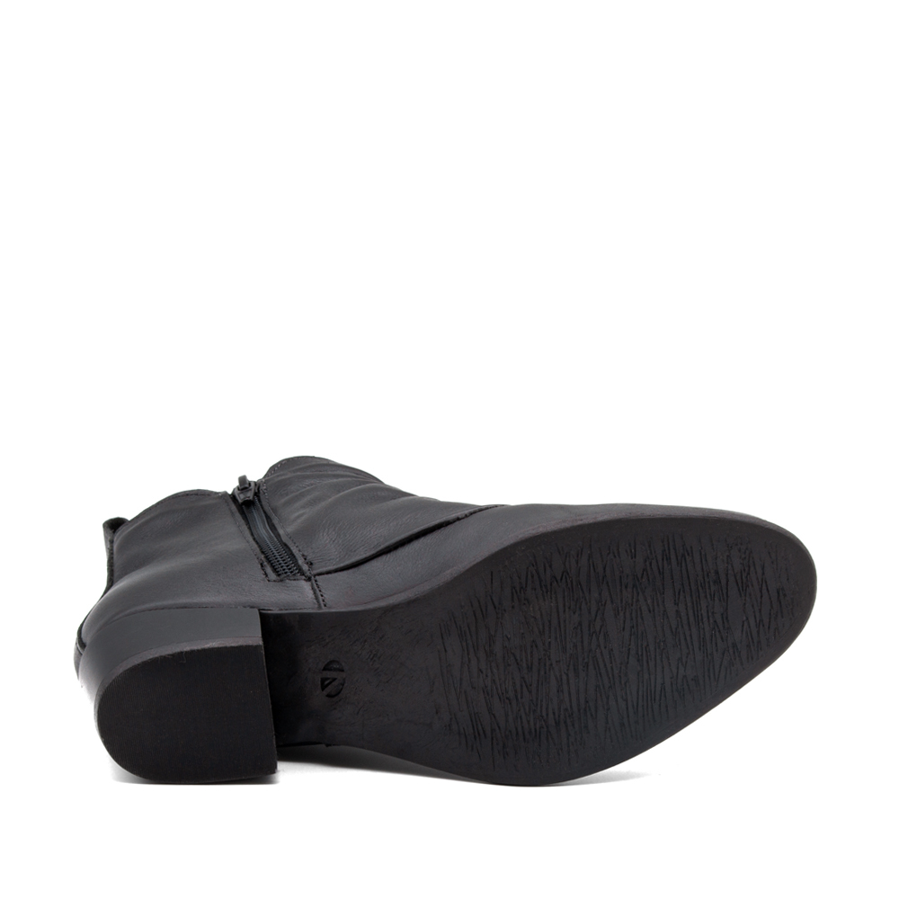 Bota Duna Cano Baixo em Couro Alfa Preto - 4634AP