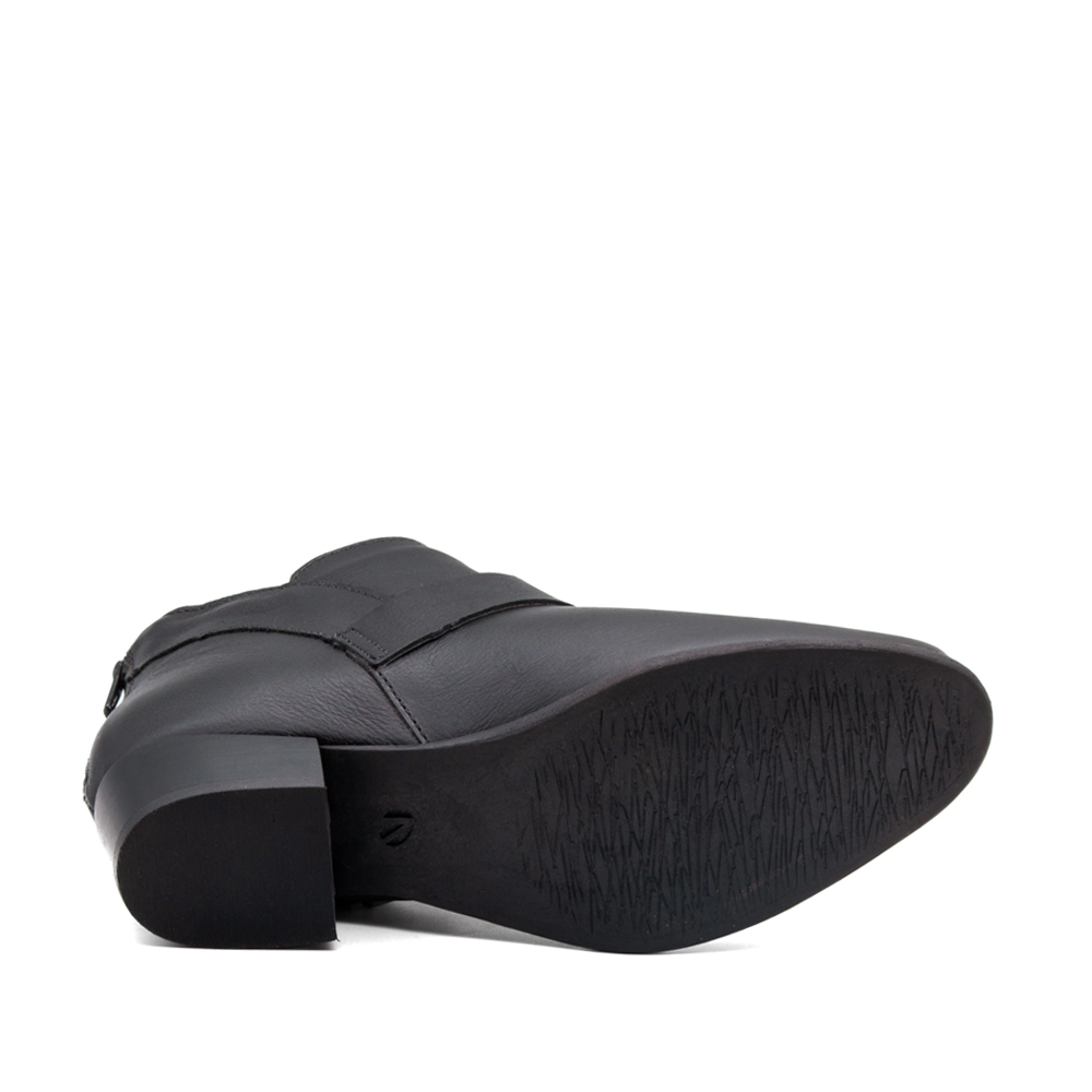 Bota Duna Cano Baixo em Couro Alfa Preto - 4636AP