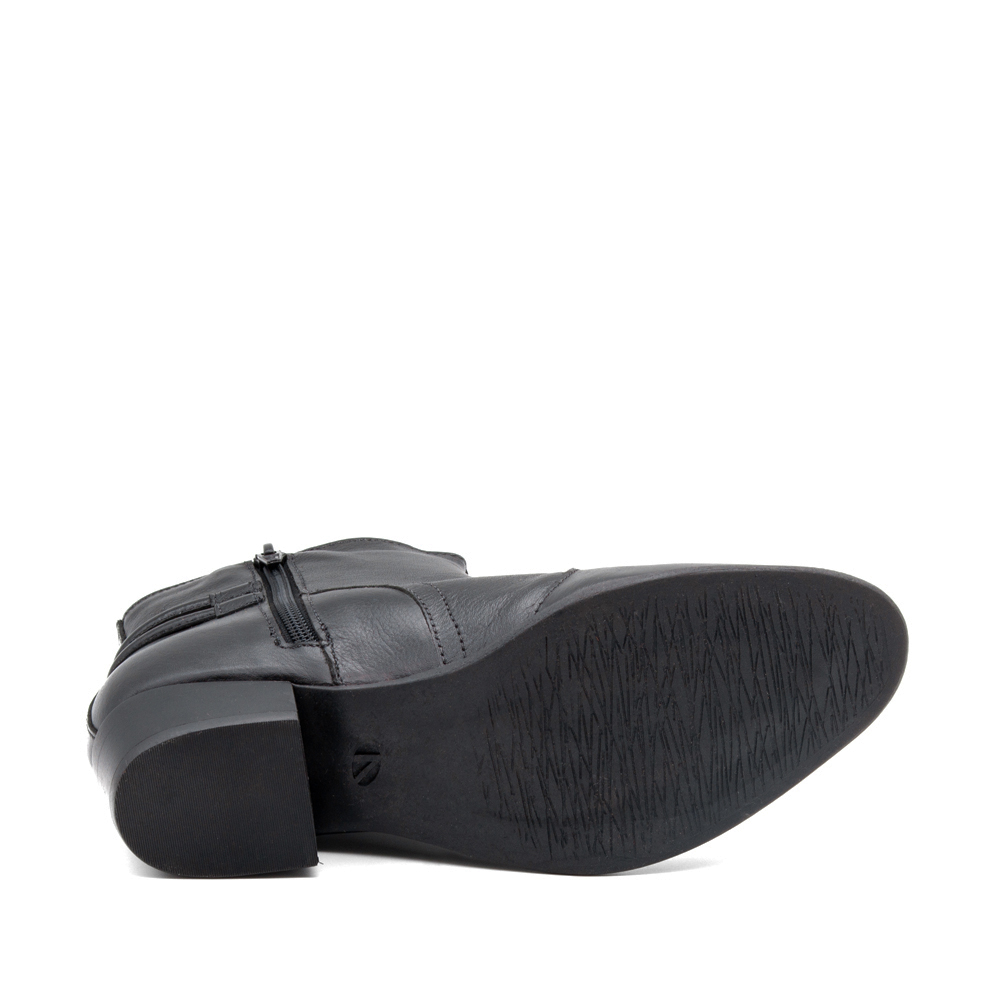 Bota Duna Cano Baixo em Couro Alfa Preto - 4638AP