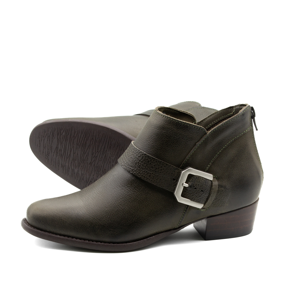 Bota Duna Cano Baixo em Couro Senna Army - 4636SA Bota Duna Cano Baixo em Couro Senna Army - 4636SA