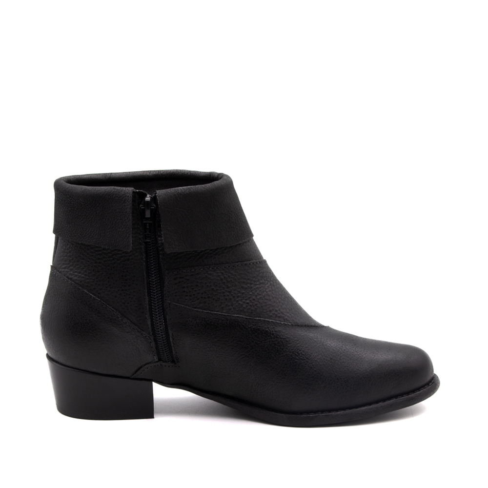 Bota Duna Cano Baixo em Couro Senna Preto - 4637SP