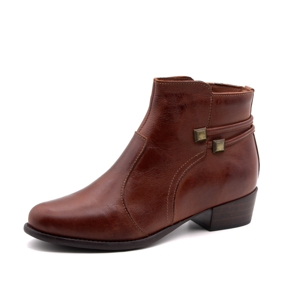 Bota Duna Cano Baixo em Couro Senna Rust - 4638SR