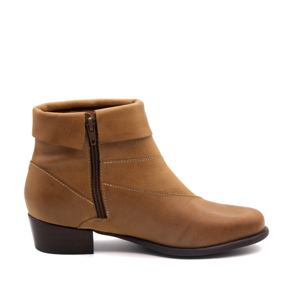 Bota Duna Cano Baixo em Couro Senna Tan - 4637ST