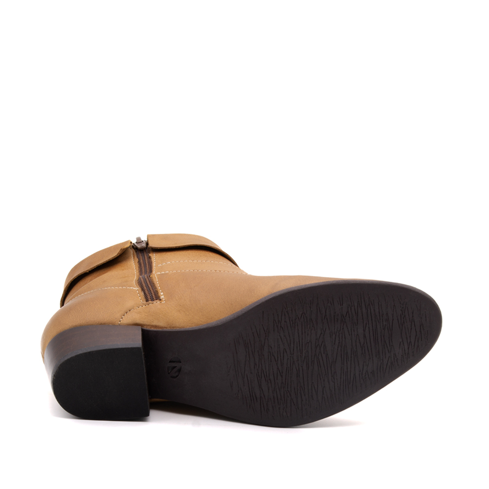 Bota Duna Cano Baixo em Couro Senna Tan - 4637ST