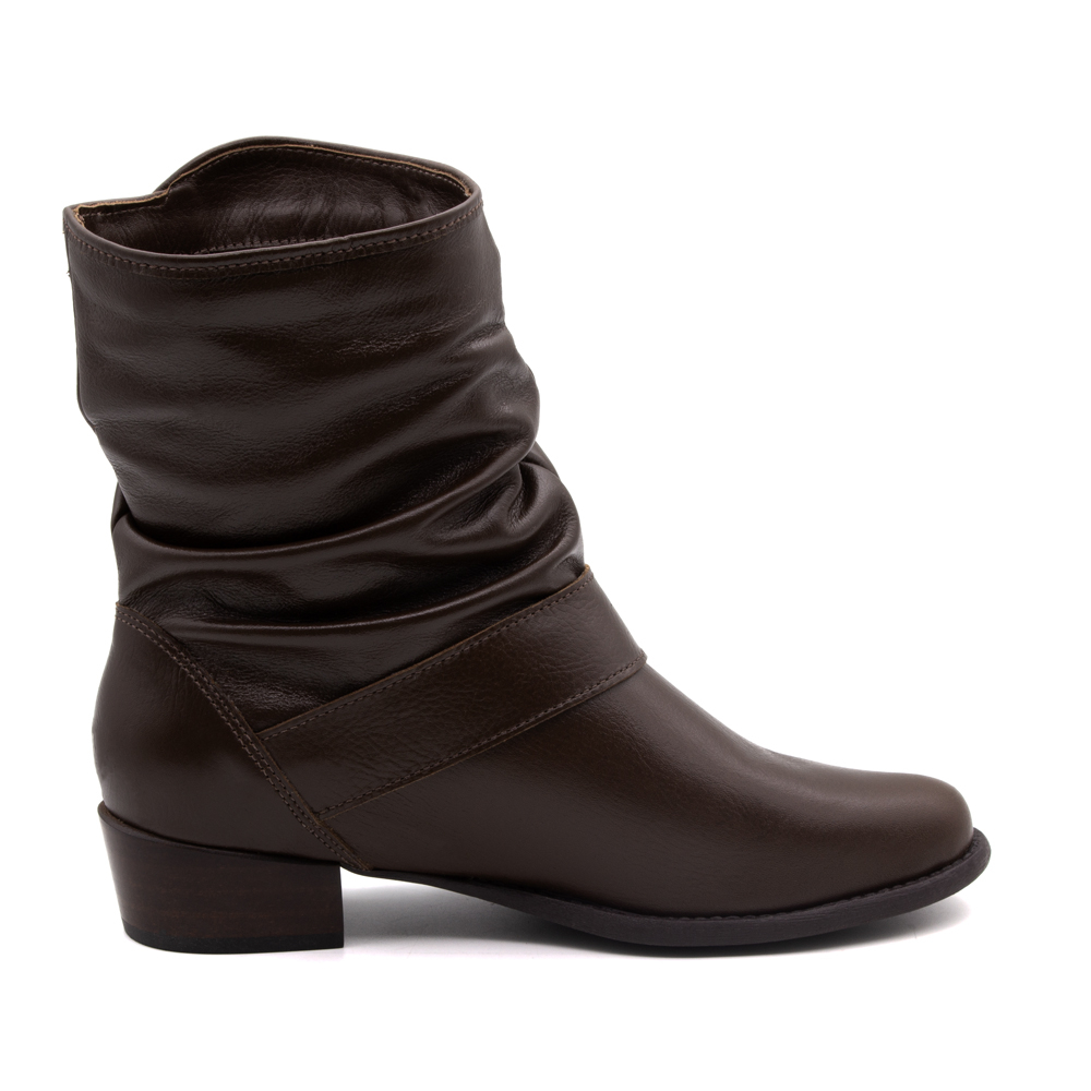 Bota Duna Cano Médio em Couro Alfa Café - 4635AC Bota Duna Cano Médio em Couro Alfa Café - 4635AC