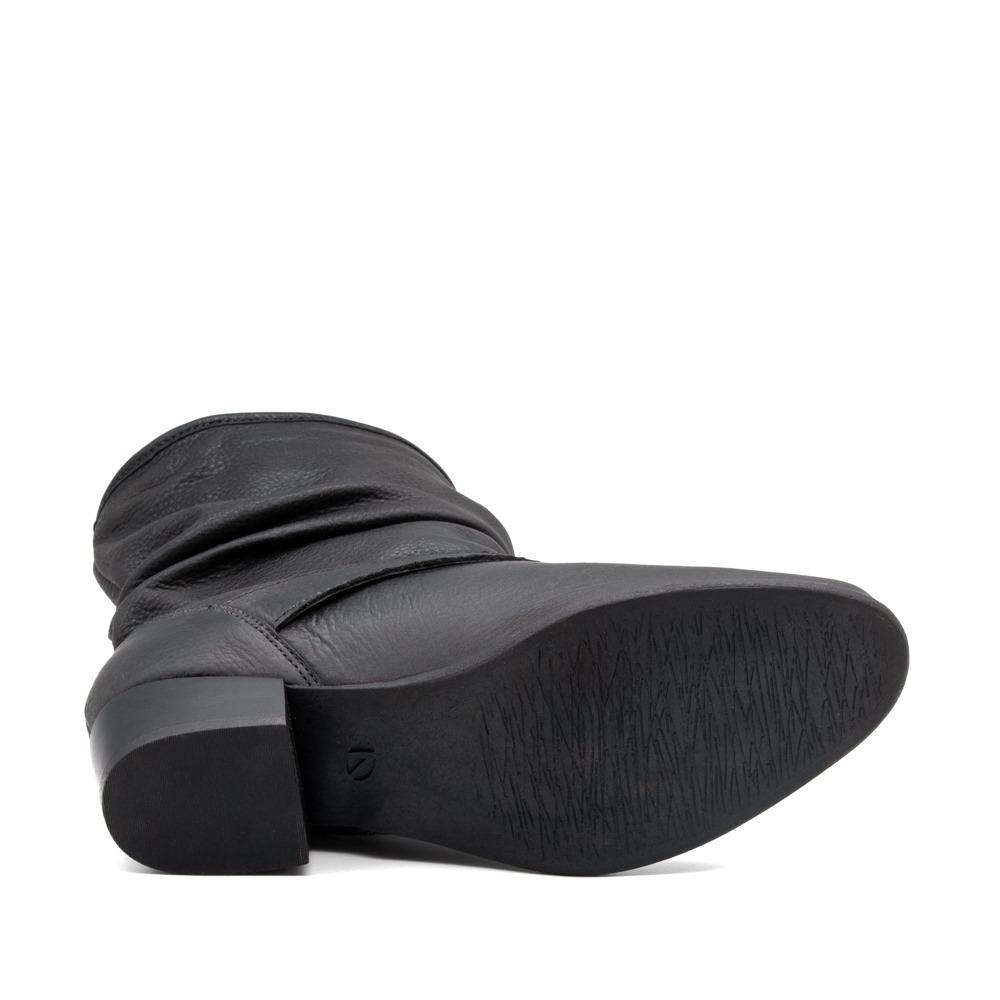 Bota Duna Cano Médio em Couro Senna Preto - 4635SP Bota Duna Cano Médio em Couro Senna Preto - 4635SP