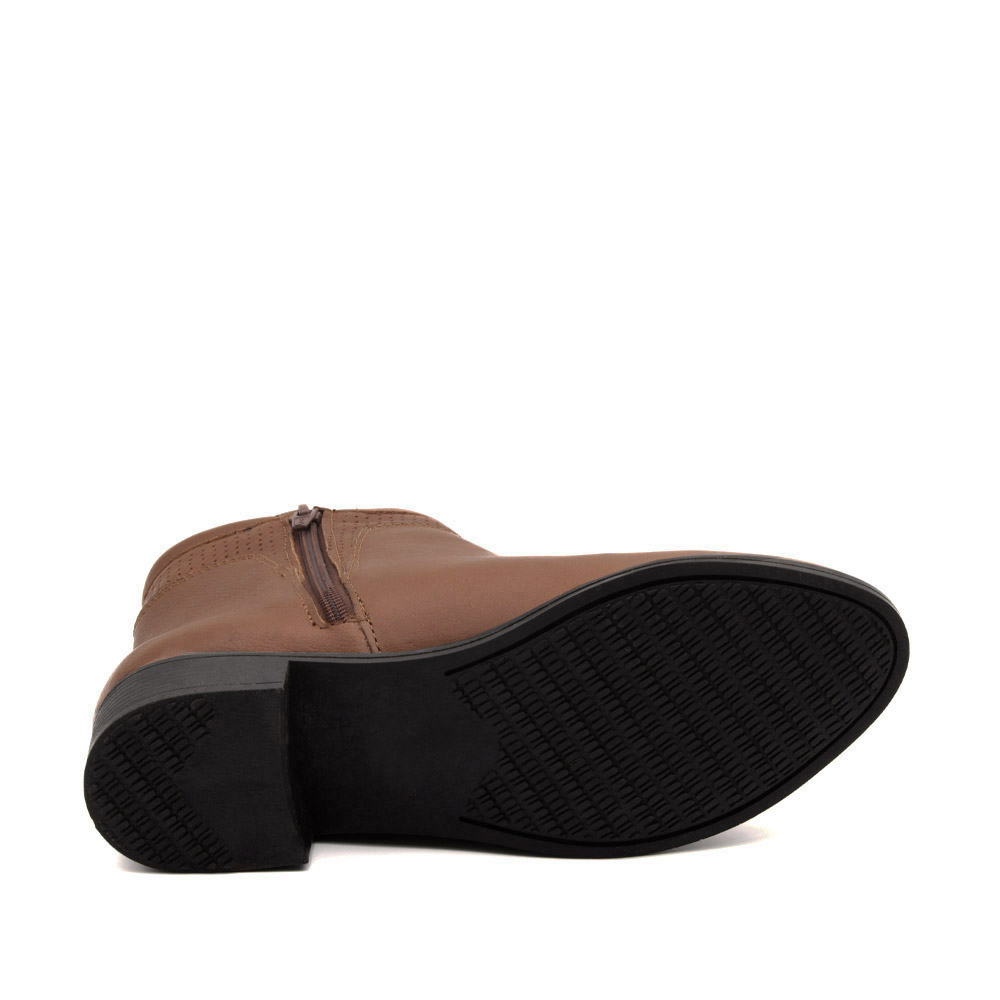 Bota Essenza Cano Baixo em Couro Alfa Conhaque - 4335AC