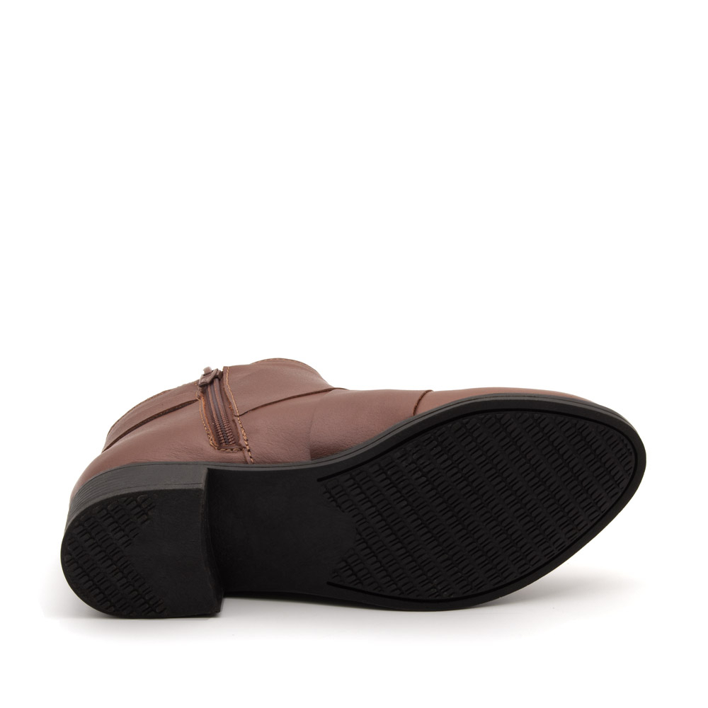 Bota Essenza Cano Baixo em Couro Alfa Sépia - 4333AS