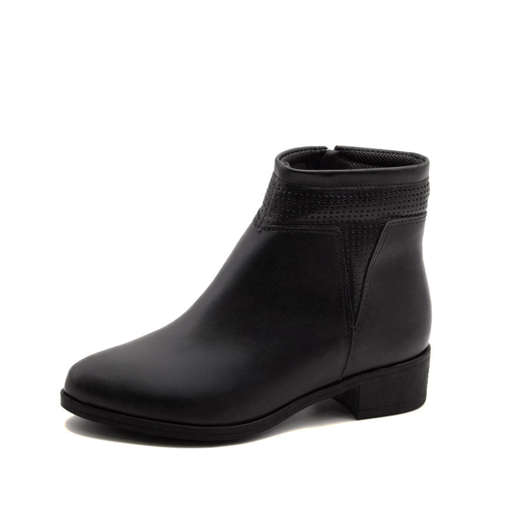 Bota Essenza Cano Baixo em Couro Bravvo Preta - 4335BP