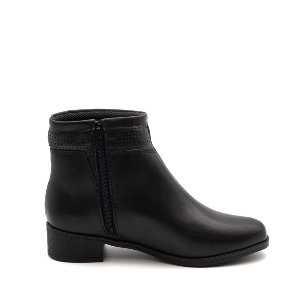 Bota Essenza Cano Baixo em Couro Bravvo Preta - 4335BP