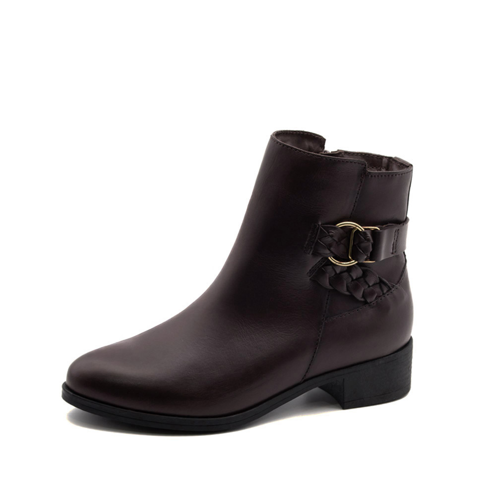 Bota Essenza Cano Baixo em Couro Bravvo Tabaco - 4332BT