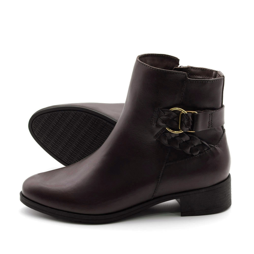 Bota Essenza Cano Baixo em Couro Bravvo Tabaco - 4332BT