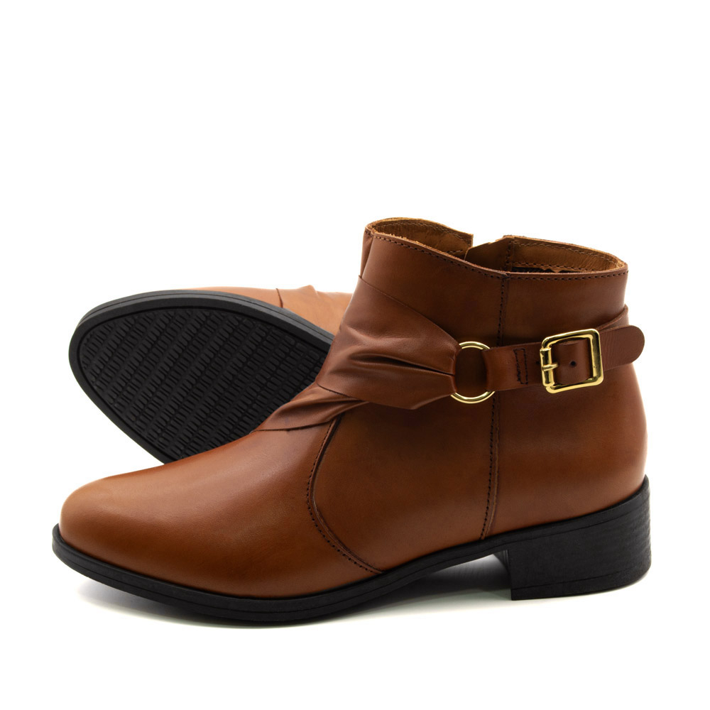 Bota Essenza Cano Baixo em Couro Bravvo Tan - 4333BT