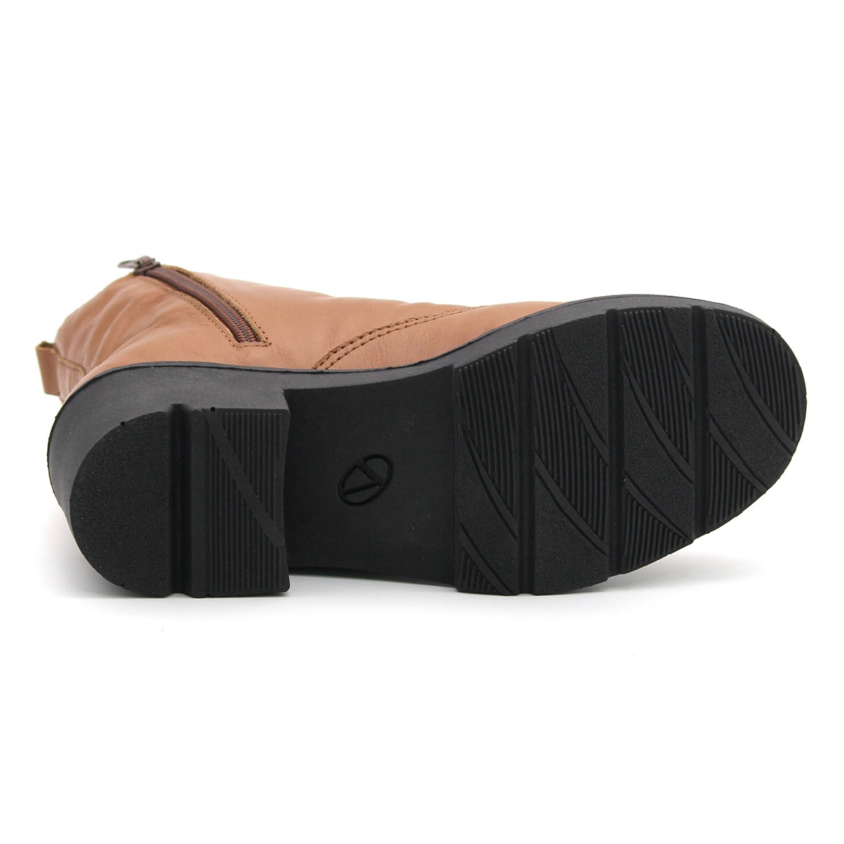Bota Leeds com Salto em Couro Alfa Caramelo - 4863AC