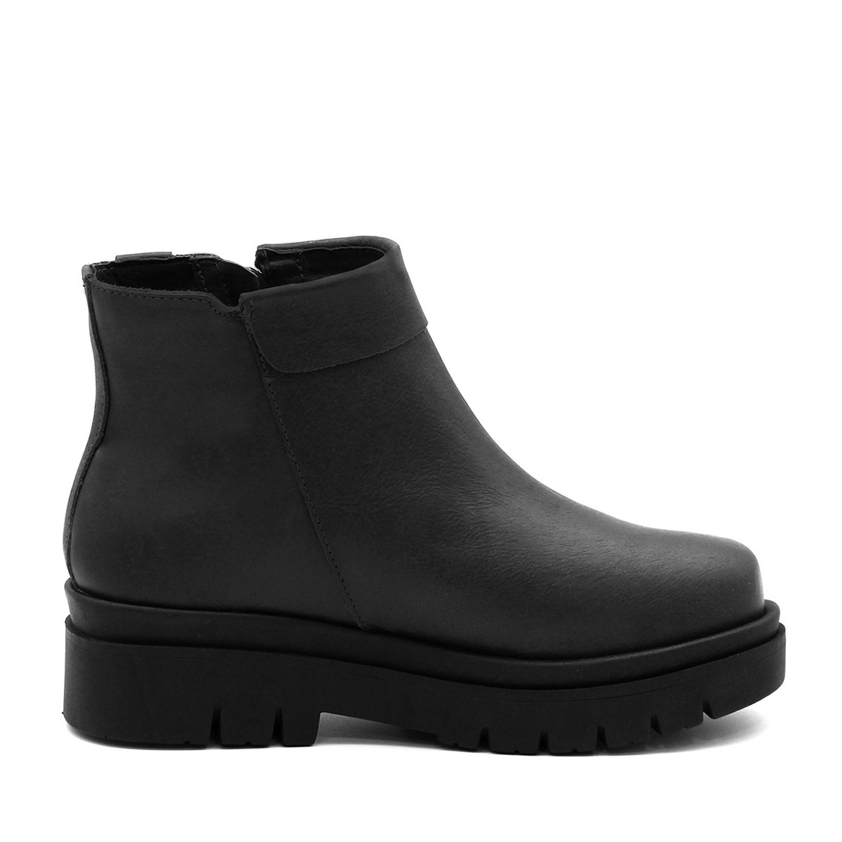 Bota Viena com Salto em Couro Alfa Preto - 4461AP
