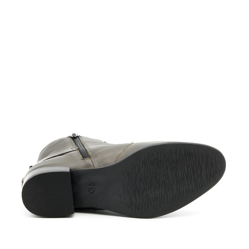 Bota West Salto Baixo em Couro Senna Army - 4632SA