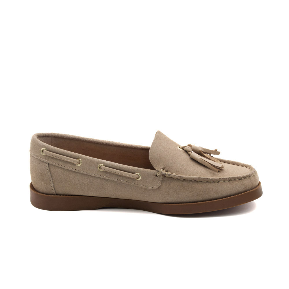 Mocassim Feminino Caribe em Couro Camurça Areia - 3959CA