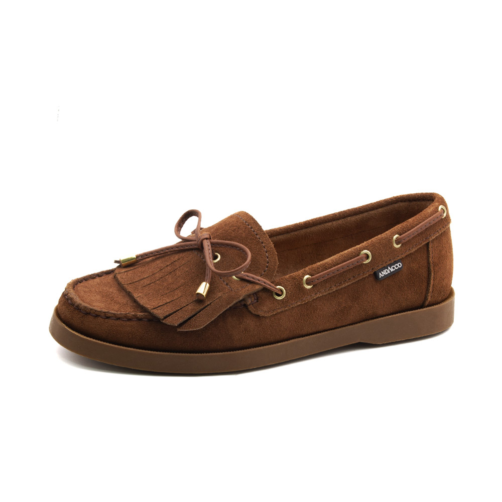 Mocassim Feminino Caribe em Couro Camurça Brown - 3952CB Mocassim Feminino Caribe em Couro Camurça Brown - 3952CB