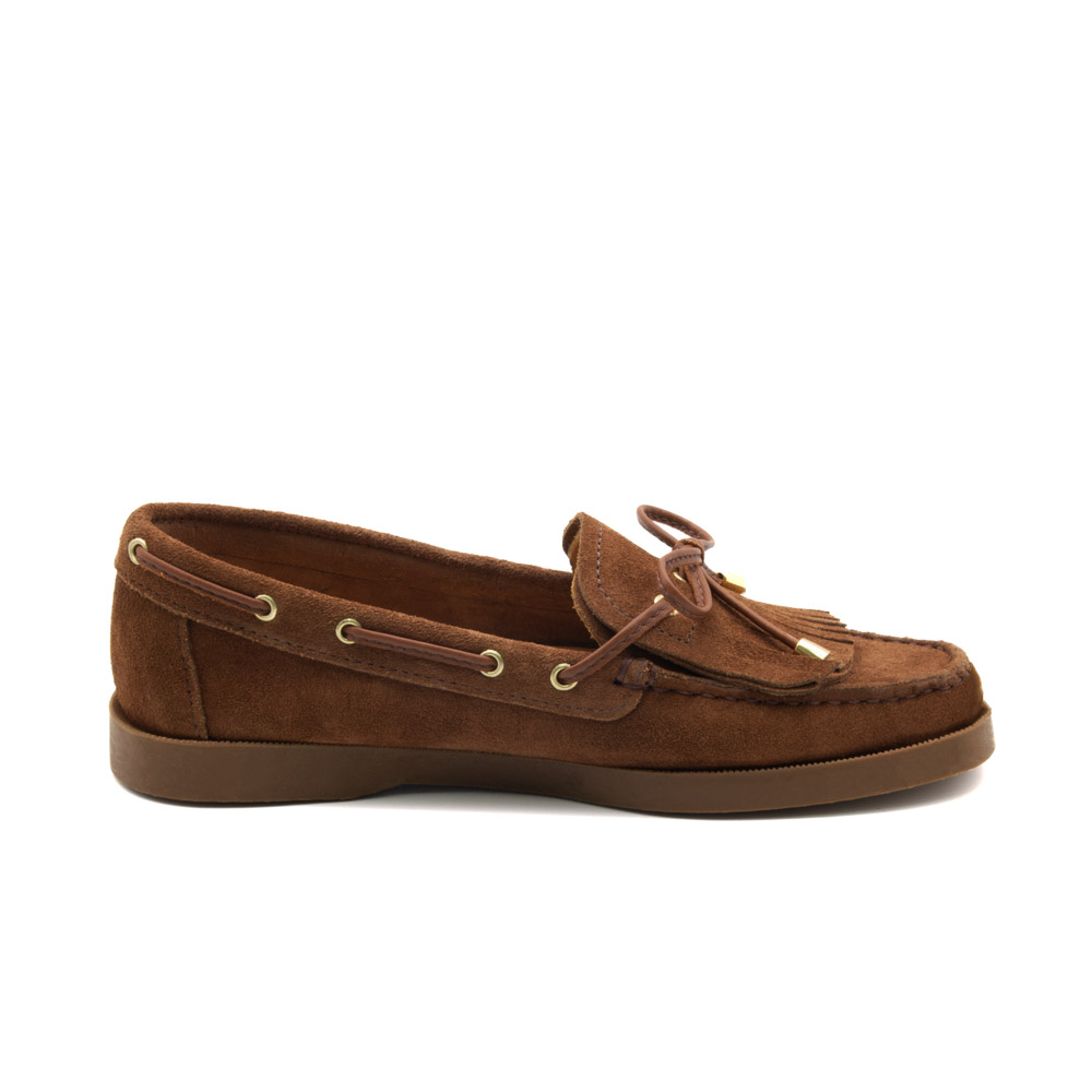 Mocassim Feminino Caribe em Couro Camurça Brown - 3952CB Mocassim Feminino Caribe em Couro Camurça Brown - 3952CB