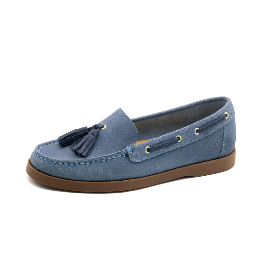 Mocassim Feminino Caribe em Couro Camurça Denim - 3959CD Mocassim Feminino Caribe em Couro Camurça Denim - 3959CD