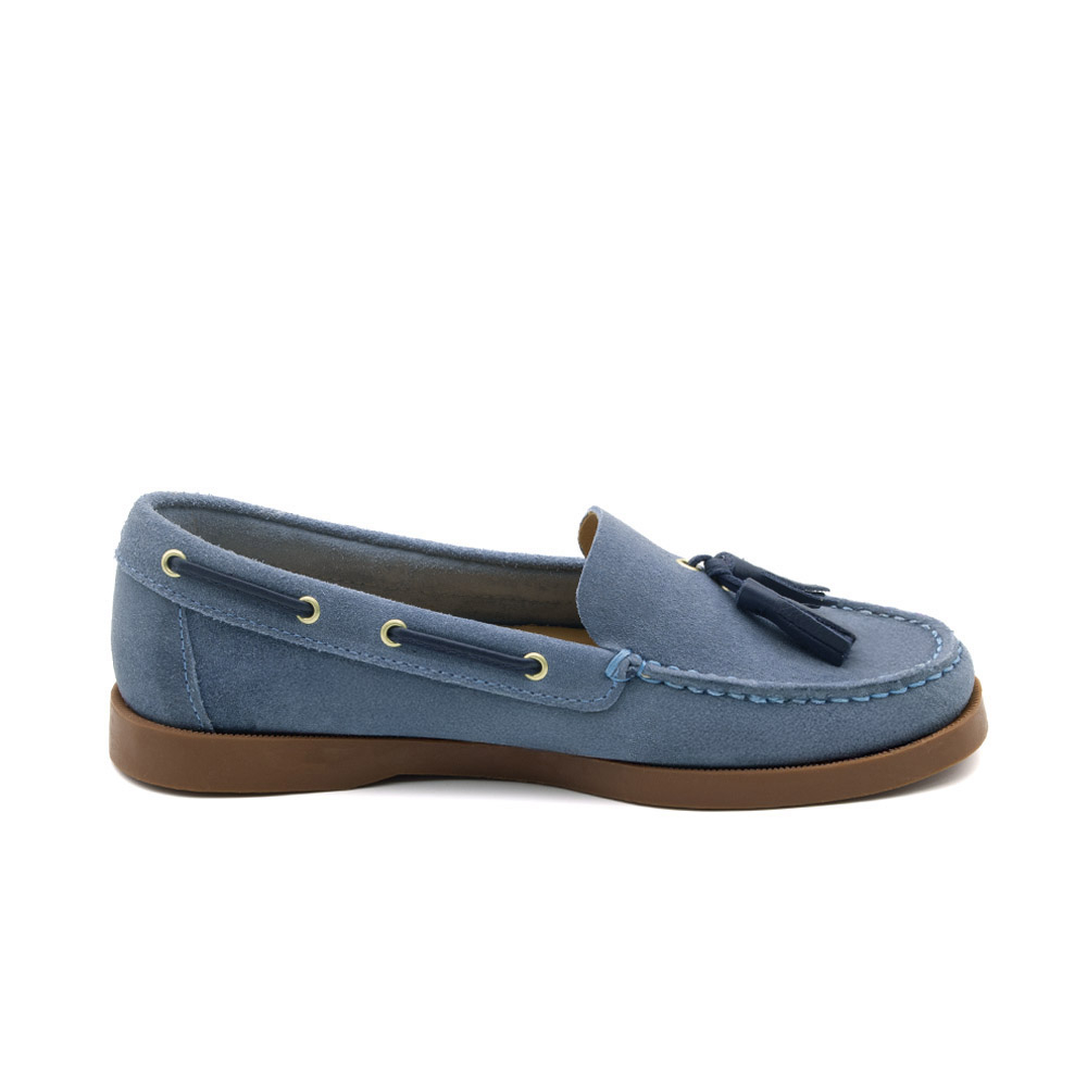 Mocassim Feminino Caribe em Couro Camurça Denim - 3959CD Mocassim Feminino Caribe em Couro Camurça Denim - 3959CD