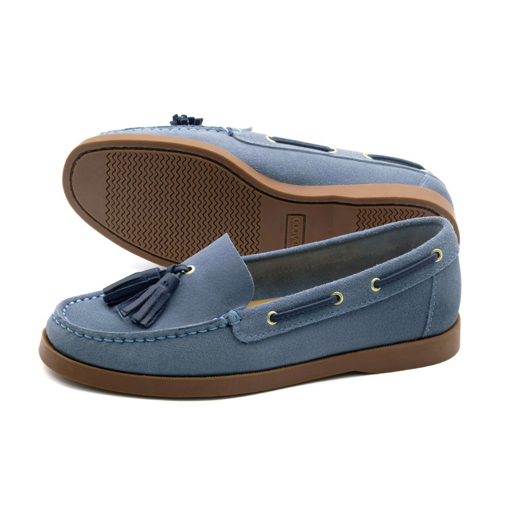 Mocassim Feminino Caribe em Couro Camurça Denim - 3959CD Mocassim Feminino Caribe em Couro Camurça Denim - 3959CD