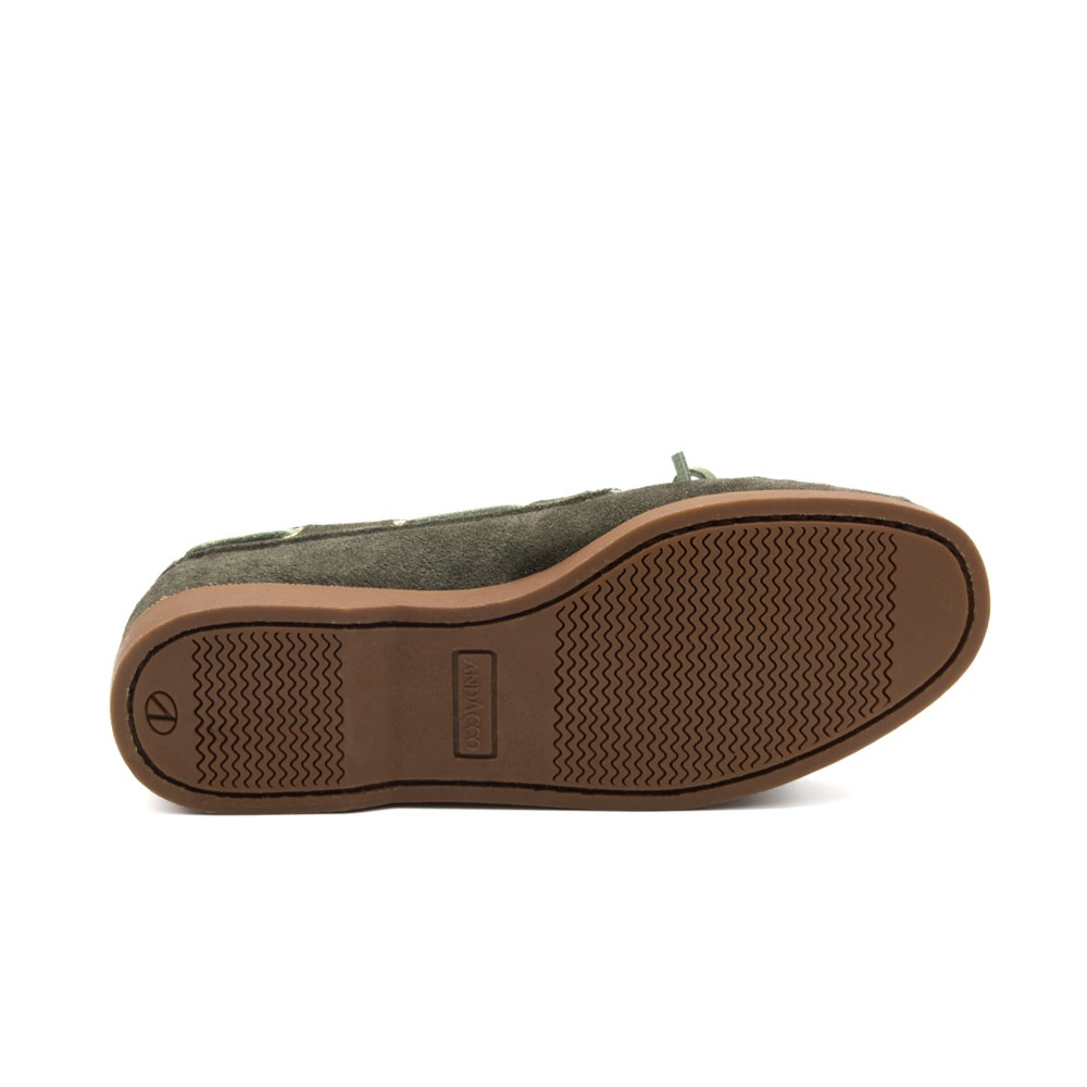 Mocassim Feminino Caribe em Couro Camurça Musgo - 3951CM Mocassim Feminino Caribe em Couro Camurça Musgo - 3951CM