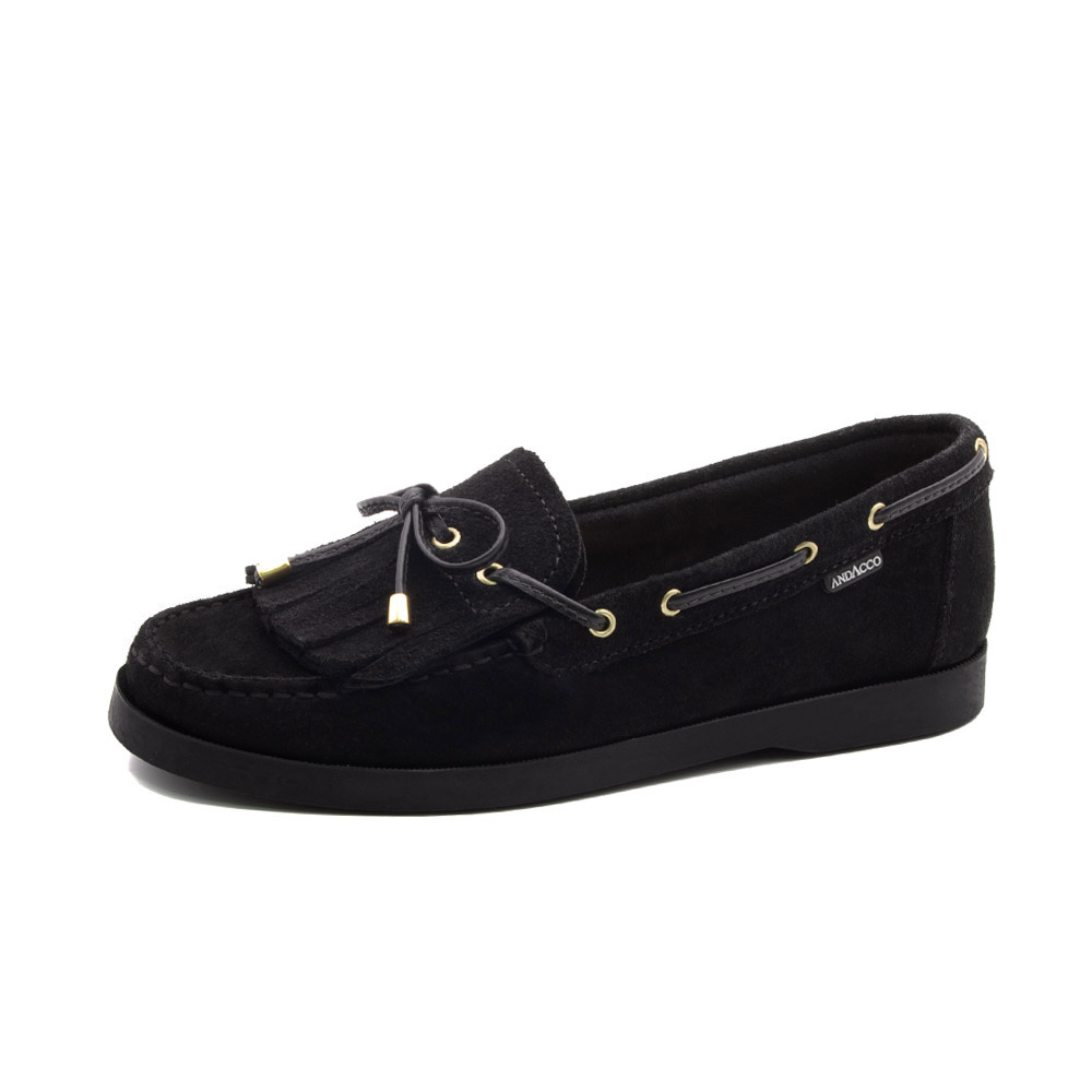 Mocassim Feminino Caribe em Couro Camurça Preto - 3952CP