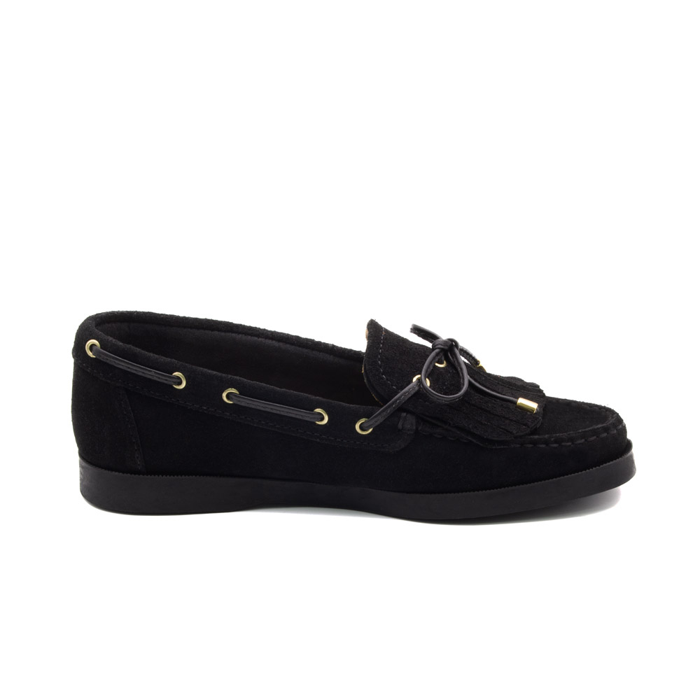 Mocassim Feminino Caribe em Couro Camurça Preto - 3952CP