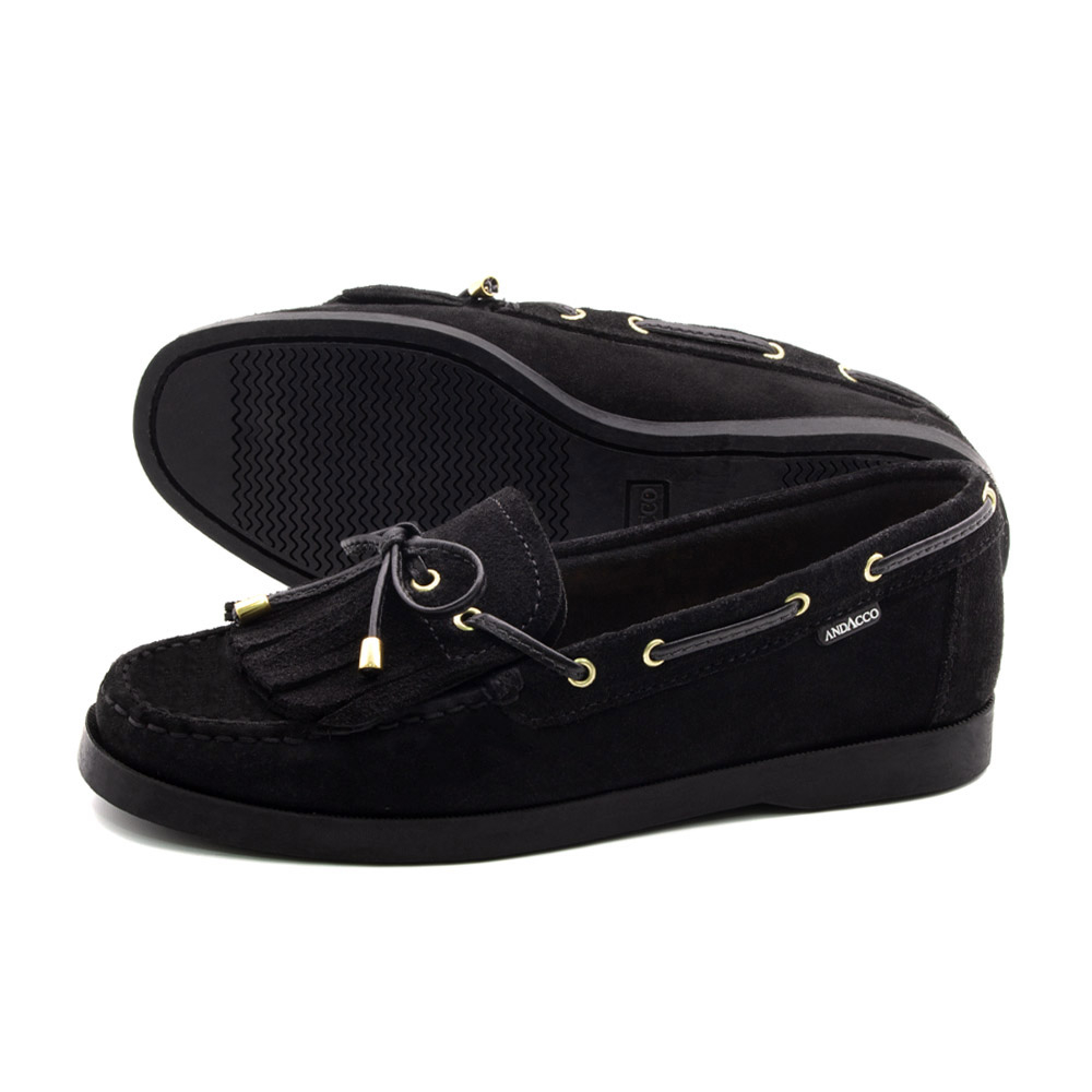 Mocassim Feminino Caribe em Couro Camurça Preto - 3952CP