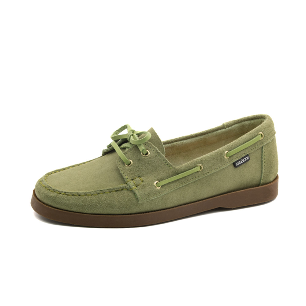 Mocassim Feminino Caribe em Couro Camurça Verde - 3950CV