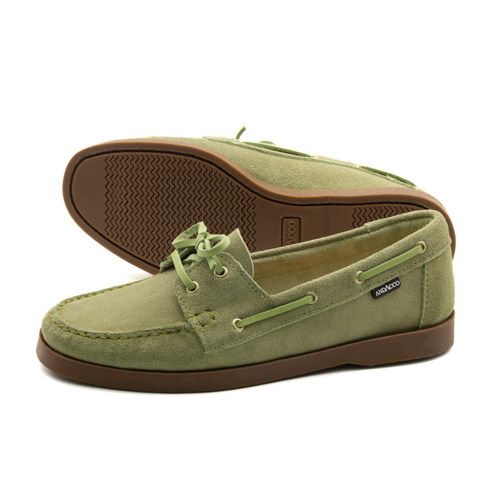 Mocassim Feminino Caribe em Couro Camurça Verde - 3950CV