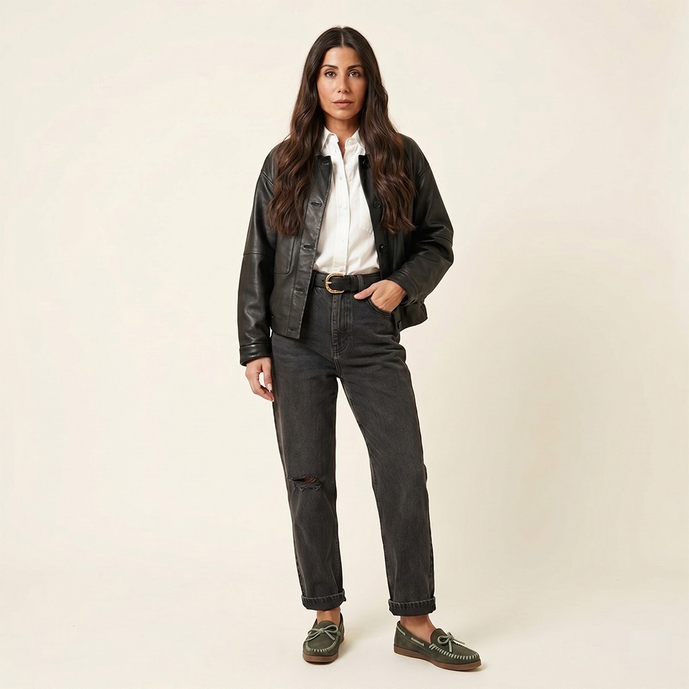Mocassim Feminino Caribe em Couro Camurça Musgo - 3951CM Mocassim Feminino Caribe em Couro Camurça Musgo - 3951CM
