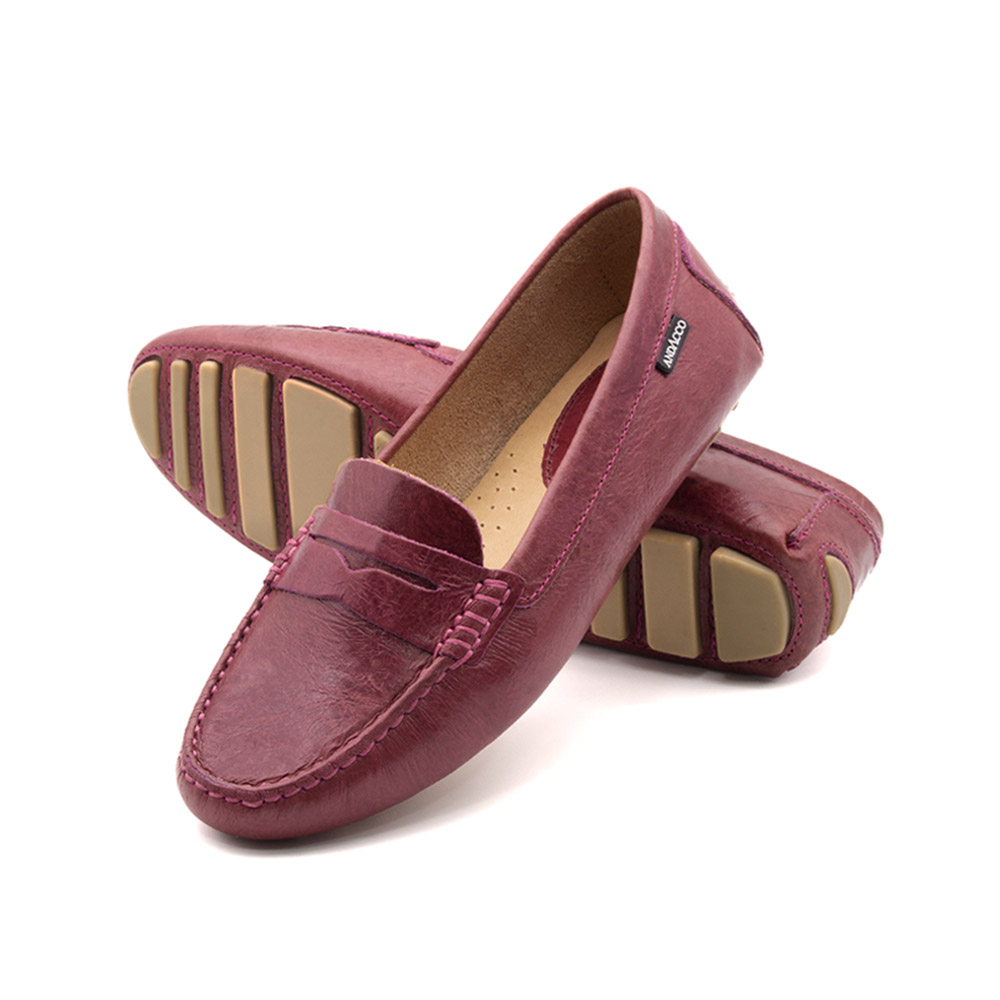 Mocassim Feminino Dot em Couro Crush Rosa - 3348CR Mocassim Feminino Dot em Couro Crush Rosa - 3348CR