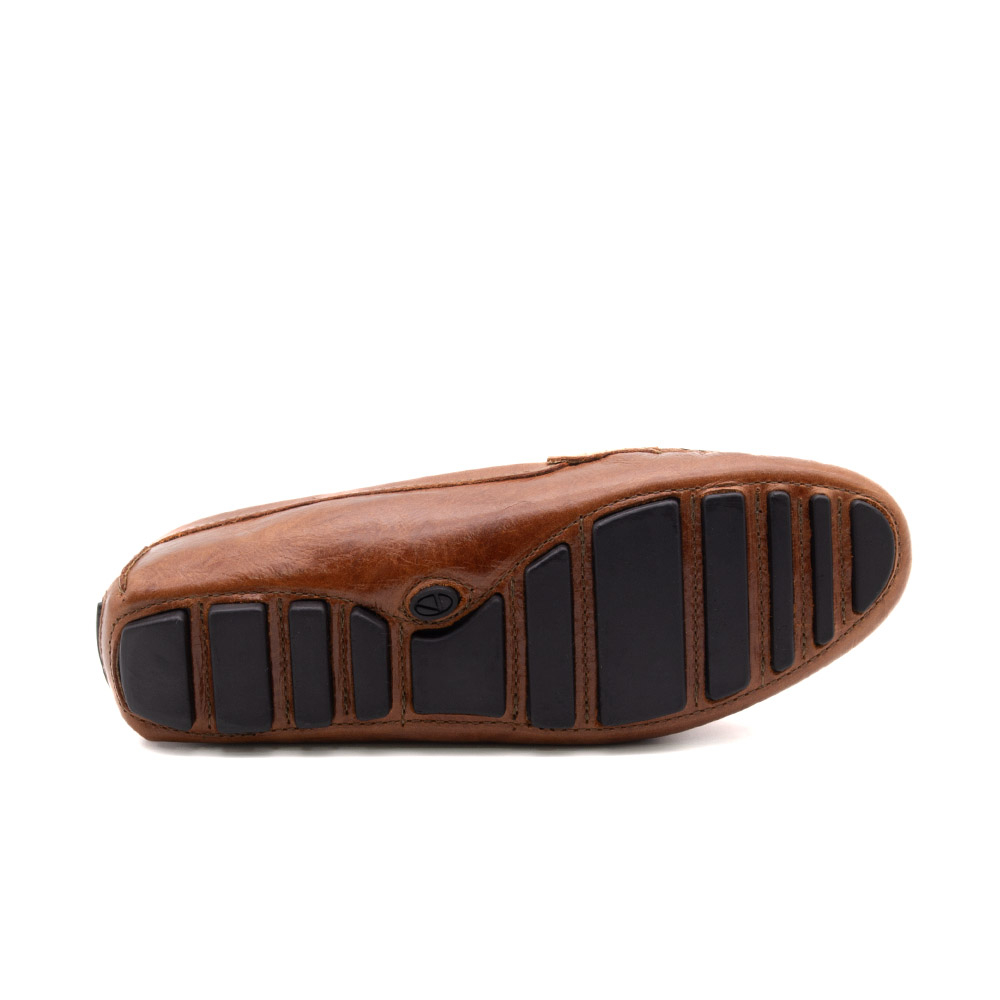 Mocassim Feminino Dot em Couro Crush Rust - 3348CRU