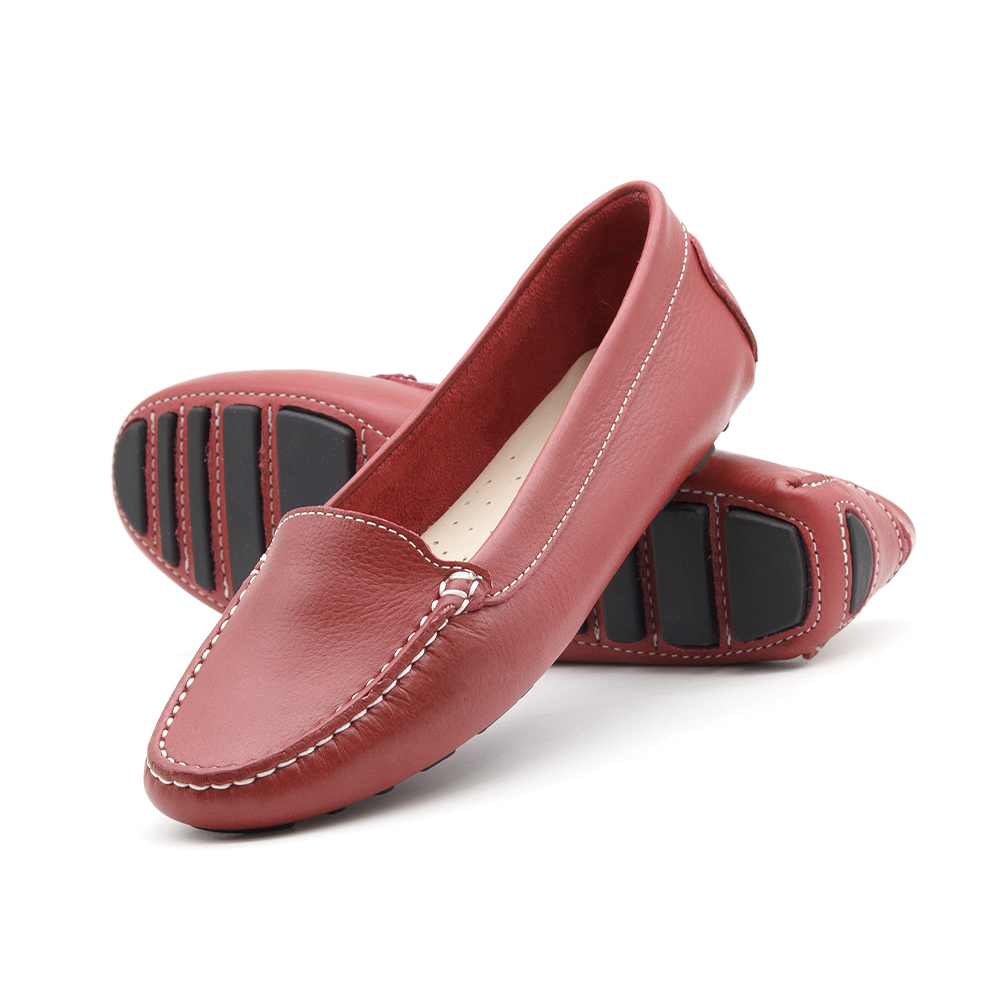 Mocassim Feminino em Couro Alfa Rubi - 3335AR