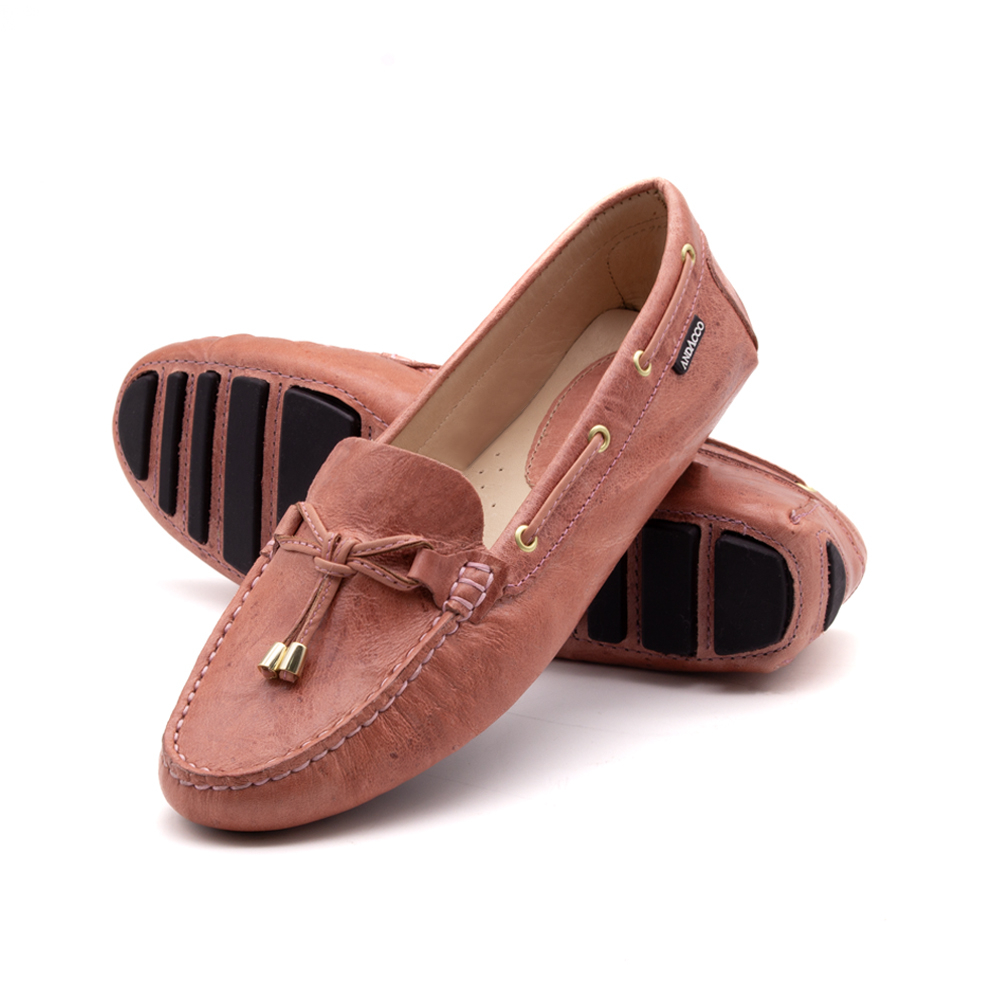 Mocassim Feminino em Couro Crush Rosa - 3609CR