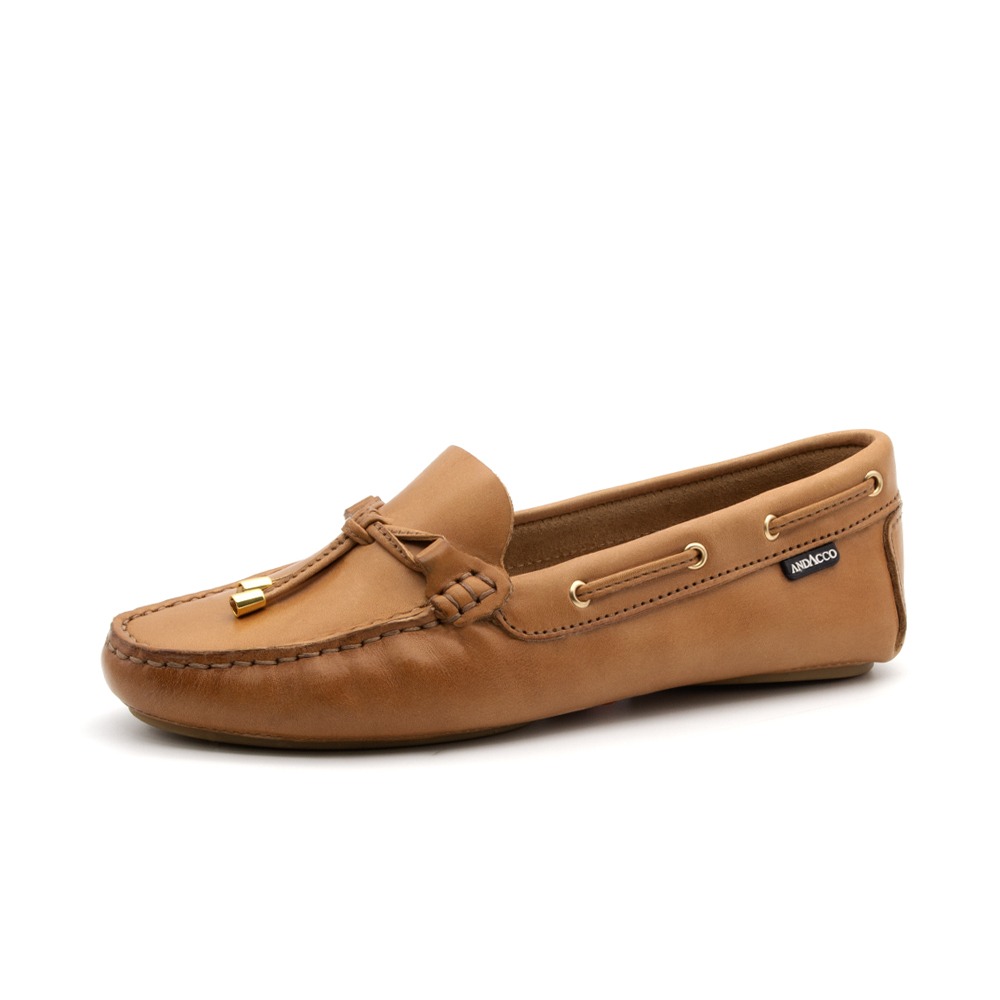 Mocassim Feminino em Couro Gales Camel - 3609GC Mocassim Feminino em Couro Gales Camel - 3609GC
